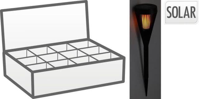 Kinekus Lampa solárna fakľa, 7,5x46,5cm, čierna