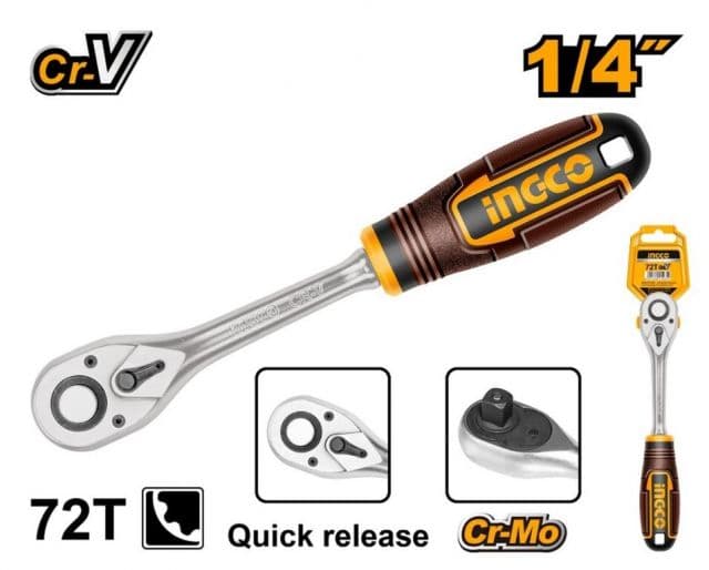 INGCO Račňa 1/4" Cr-V, 155mm, 72 zubov INGCO KLC