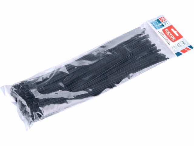 EXTOL PREMIUM Pásky sťahovacie, 7,2x400mm, 100ks, čierne, 22kg, rozpojiteľné