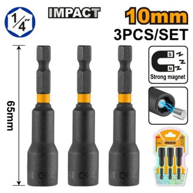 INGCO Bit adaptér nástrčkový, 10mm, sada 3ks INGCO INDUSTRIAL