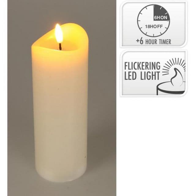 Kinekus Sviečka LED 7x15 cm s časovačom ivory