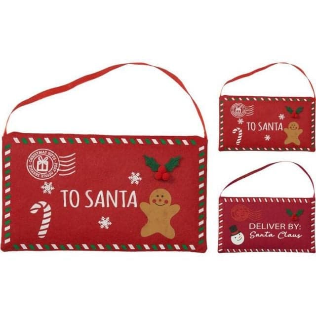 Kinekus Ozdoba závesná obálka 28x16 cm plsť červená mix