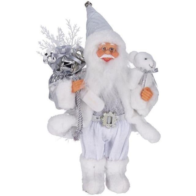 Kinekus Postavička Santa LED 30 cm strieborný