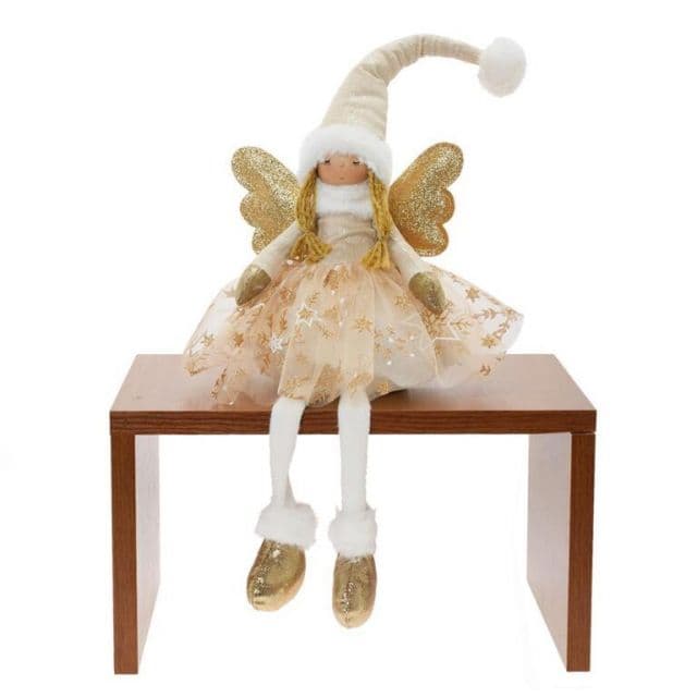 Kinekus Postavička anjel 60 cm sediaci LED béžový