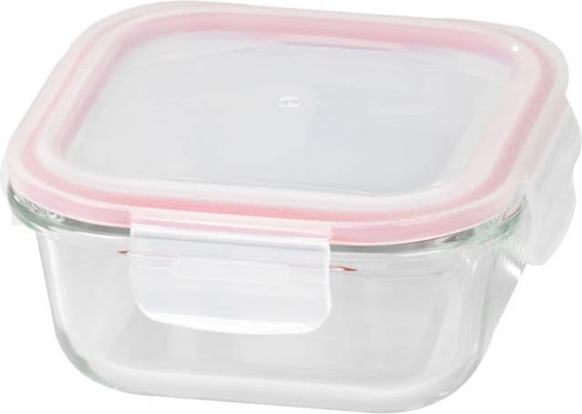 Kinekus Dóza sklo štvorec 520ml, s vekom, Clip