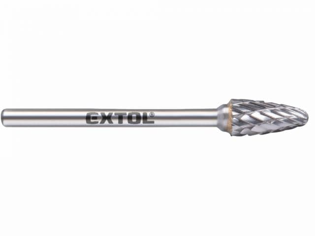 EXTOL INDUSTRIAL Fréza karbidová konvexná, polguľaté čelo, pr. 6mm, rezná dĺžka 13mm, stopka 3mm