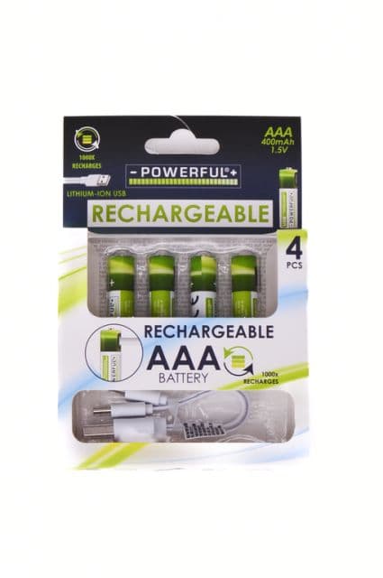 Kinekus Monočlánok, batéria nabíjacia AAA 400mAh 1.5V, LITIUM-ION, 4ks, USB-C