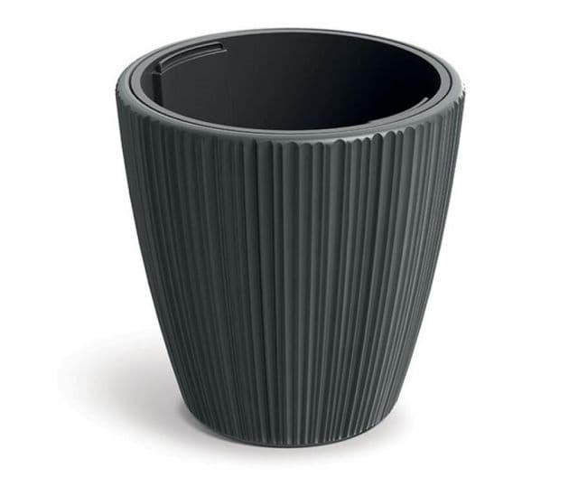 Kinekus Kvetináč plastový priemer 240 mm ORO, okrúhly, šedý, výška 240 mm, s vložkou