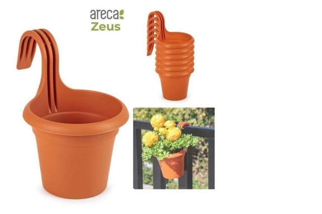 Kinekus Kvetináč na balkón, plastový, terakota, ZEUS, s priemerom 18cm