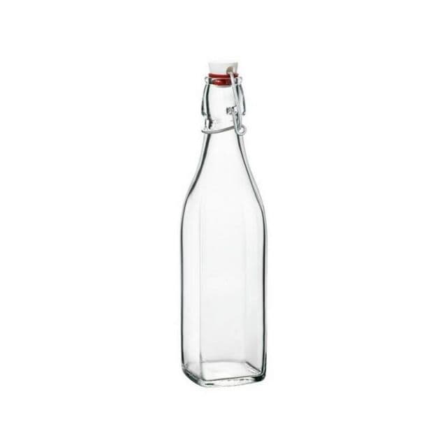 Kinekus Fľaša sklo 250ml s patentným uzáverom , hranatá SWING