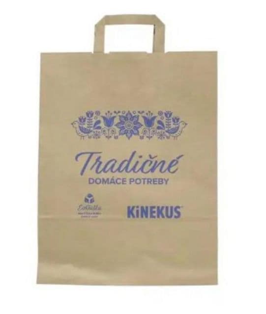 Kinekus Taška nákupná papierová - 260x120x340 mm, recyklát, HNEDÁ KLC
