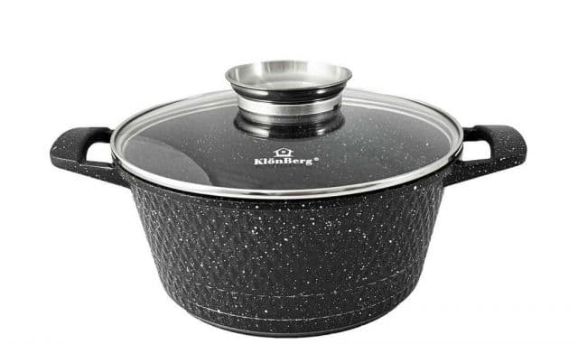 KLÖNBERG Hrniec hliníkový + pokrievka 3,2L, 22x11cm, DIAMANT 3D, čierny