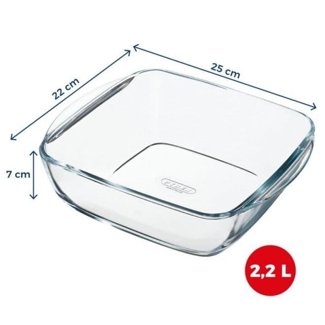 PYREX Misa sklenená štvorcová 2,2L do teplovzdušnej fritézy 25x22x7cm PYREX