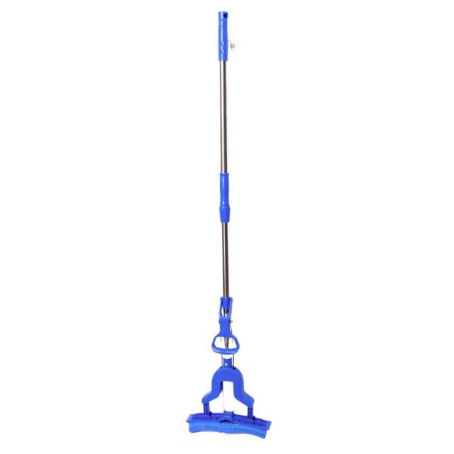SKVELER Mop špongiový sklápací, V, modrý, nerezový 27cm, SKVELER