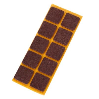 Kinekus Podložka plstená, samolepiaca, 20x20mm, hnedá