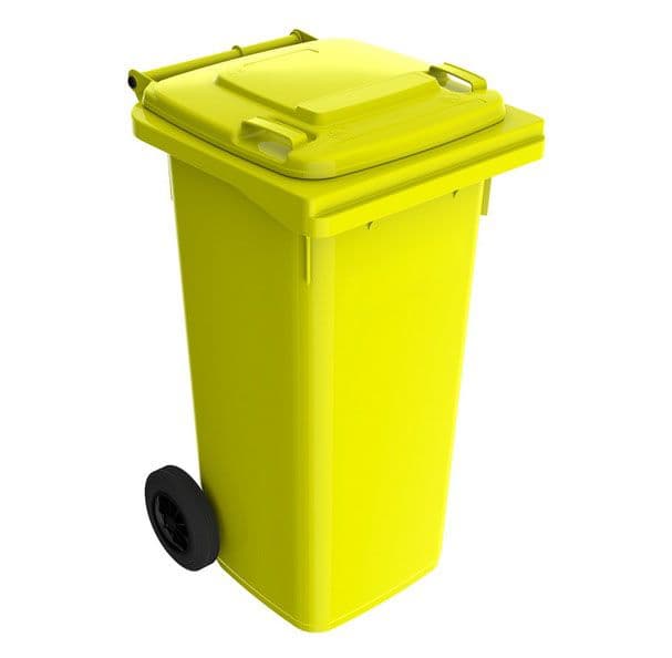 Kinekus Plastová popolnica 120L, žltá, kuka