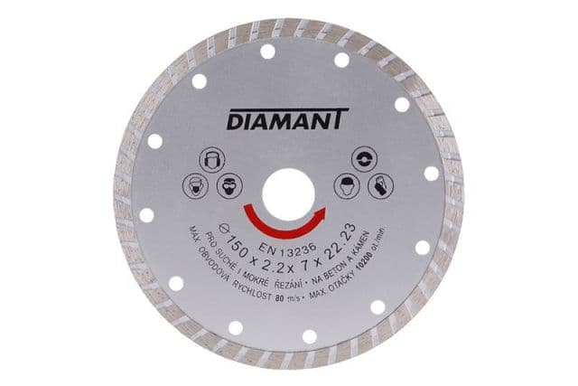 Kinekus Kotúč diamantový, priemer 150x22mm, beton, TURBO