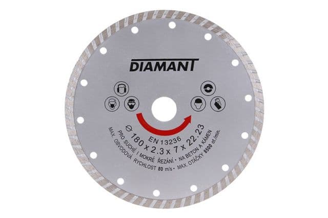 Kinekus Kotúč diamantový, priemer 180x22mm, betón, TURBO