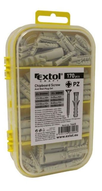 EXTOL CRAFT Skrutky s hmozdinkami sada n170 ks xxx