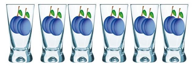 Kinekus Pohár štamprlík slivka 25ml, NEW, sada 6ks