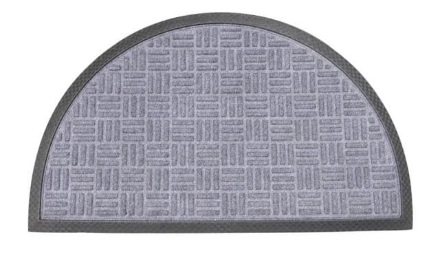 Kinekus Rohož 45x75cm, polkruh guma + textil, sivá