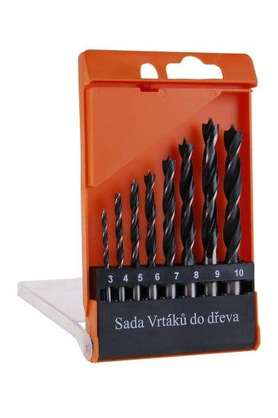 Kinekus Vrták do dreva, sada 8-dielna, 3-10mm, plastový