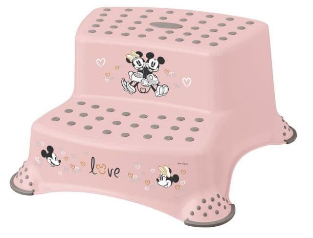 Kinekus Dvojschodík detský plastový, protišmykový, MINNIE MOUSE, severská ružová