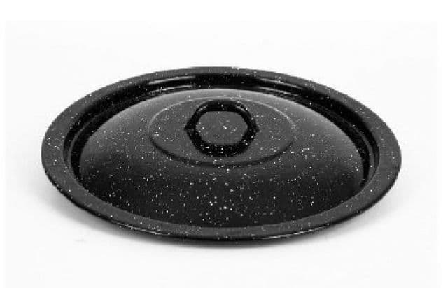 Kinekus Pokrievka smaltovaná 32cm, čierna prskaná na 21L hrniec