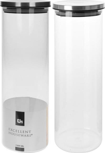Kinekus Dóza sklenená, 1800ml, s plastovým vrchnákom s tesnením