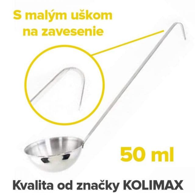 KOLIMAX ČR Nerezová kuchynská naberačka 6 cm/50 ml, dĺžka 27cm, Kolimax