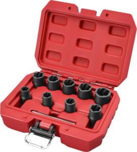 EXTOL PREMIUM Kľúče nástrč. TWIST, na poškod. matice 3/8", 10ks
