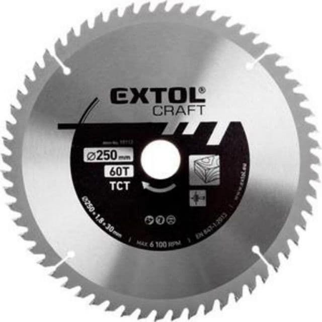 EXTOL CRAFT Kotúč pílový s SK plátkami, 250x1,8x30mm, 60Z