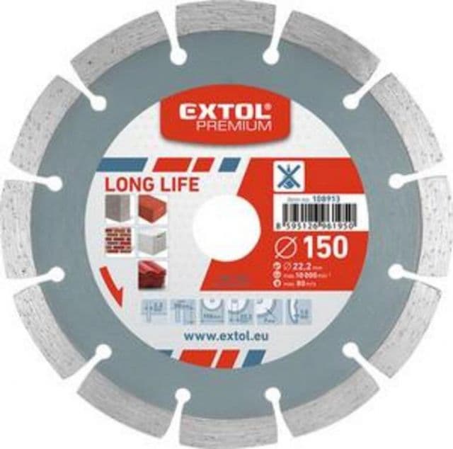 EXTOL PREMIUM Kotúč rezný segmentový na suché rezanie 115x22,2x2