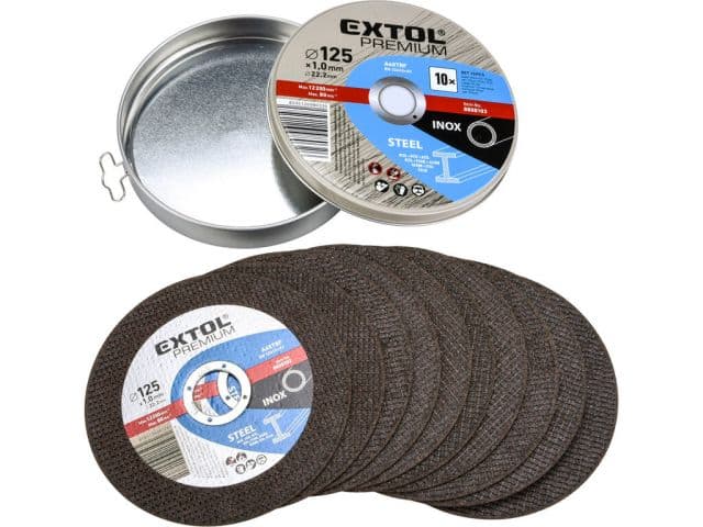 EXTOL PREMIUM Kotúč rezný na oceľ a antikoro 10ks, 125x1,0mm