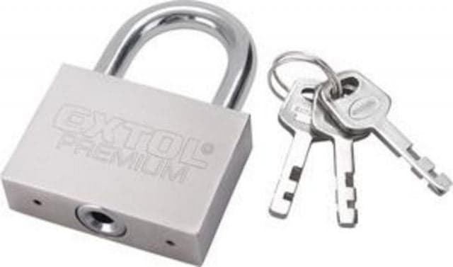 EXTOL PREMIUM Zámok visiaci 40mm, poniklovaný