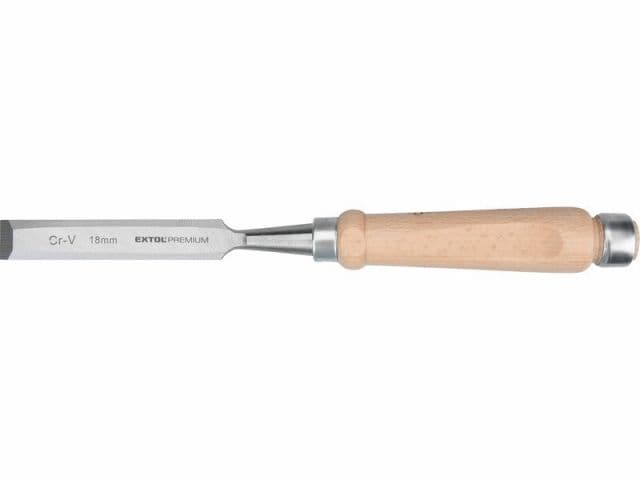 EXTOL PREMIUM Dláto s drevenou rukoväťou, 18mm, dĺžka 280mm, CrV, EXTOL PREMIUM