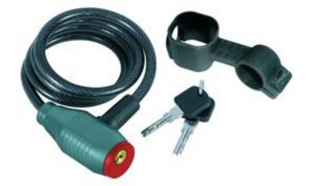 EXTOL PREMIUM Zámok na bicykel špirálový, 100cm, pr.8mm, 2x kľúč, s držiakom