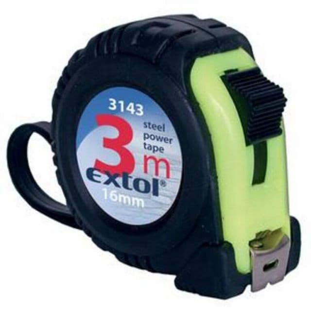 EXTOL CRAFT Meter zvinovací, pogumovaný, 1xbrzda, 2m, šírka pásu 16mm