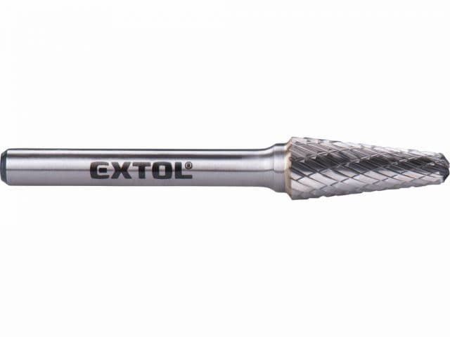 EXTOL INDUSTRIAL Fréza karbidová kónická poľgulaté čelo, pr.10mm,rez.dĺžka 20mm, stopka 6mm