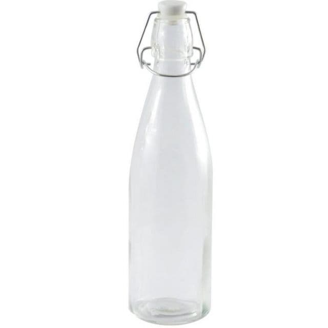 Kinekus Fľaša sklenená 500ml s patentným uzáverom, okrúhla
