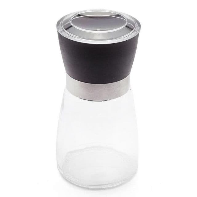 Kinekus Mlynček ručný na korenie a soľ, 170 ml, sklo/UH čierny