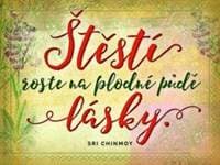 Plechová cedulka Štěstí roste - Sri Chinmoy