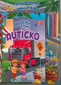 Komplet Autíčko (2 maľovanky+2 aktivity zošity + farebné ceruzky) - autor neuvedený