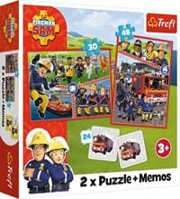 Sada 3v1 Požárník Sam (2x puzzle + pexeso) - autor neuvedený