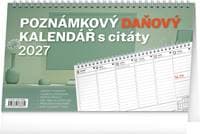 Poznámkový daňový kalendář s citáty 2027 - stolní kalendář - autor neuvedený