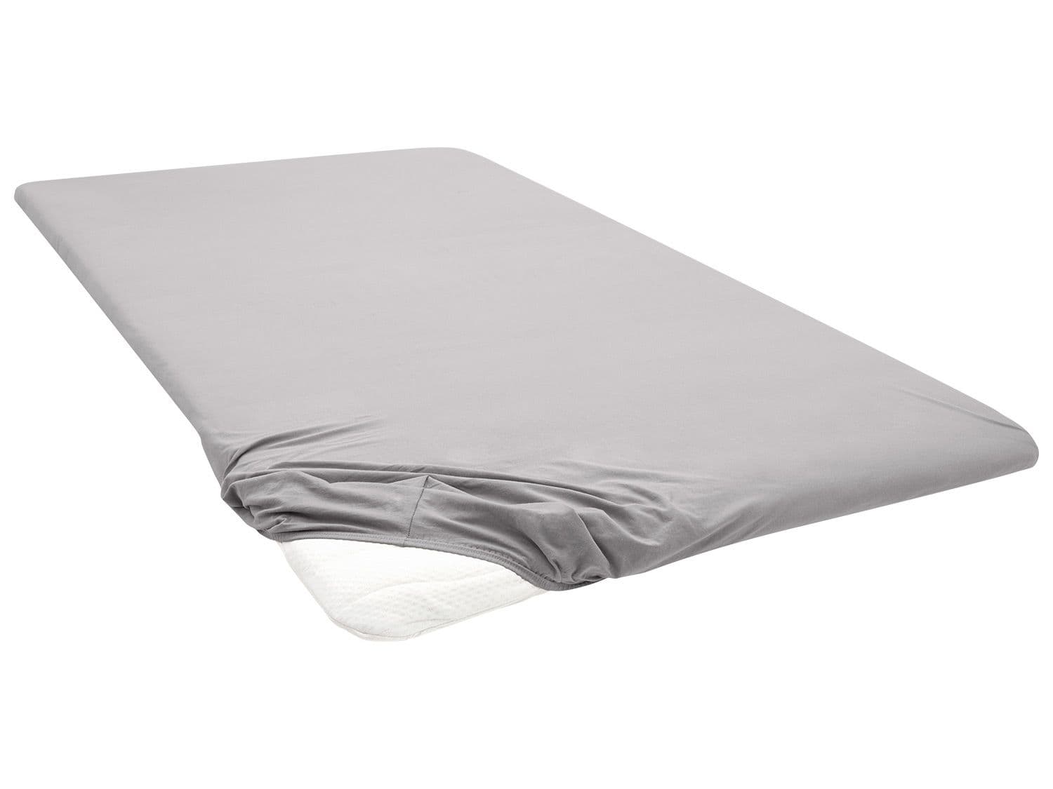 Biberna Napínacia plachta na vrchný matrac (sivá, 90 – 100 x 200 cm)