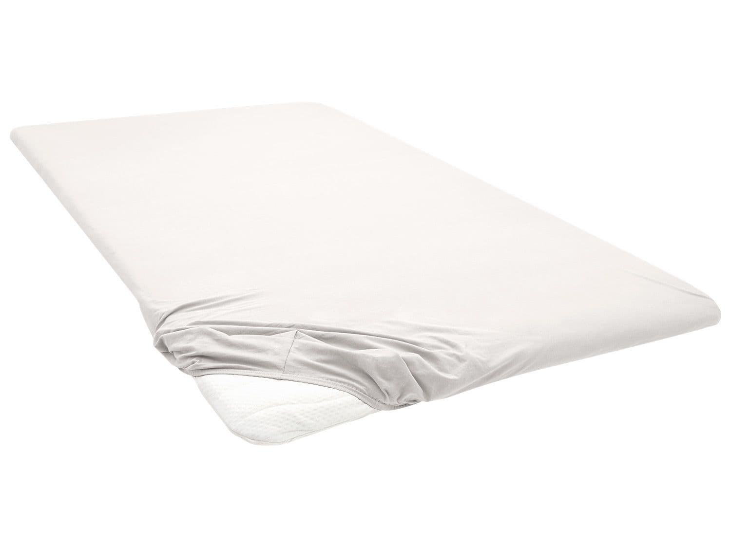 Biberna Napínacia plachta na vrchný matrac (svetlobéžová, 90 – 100 x 200 cm)