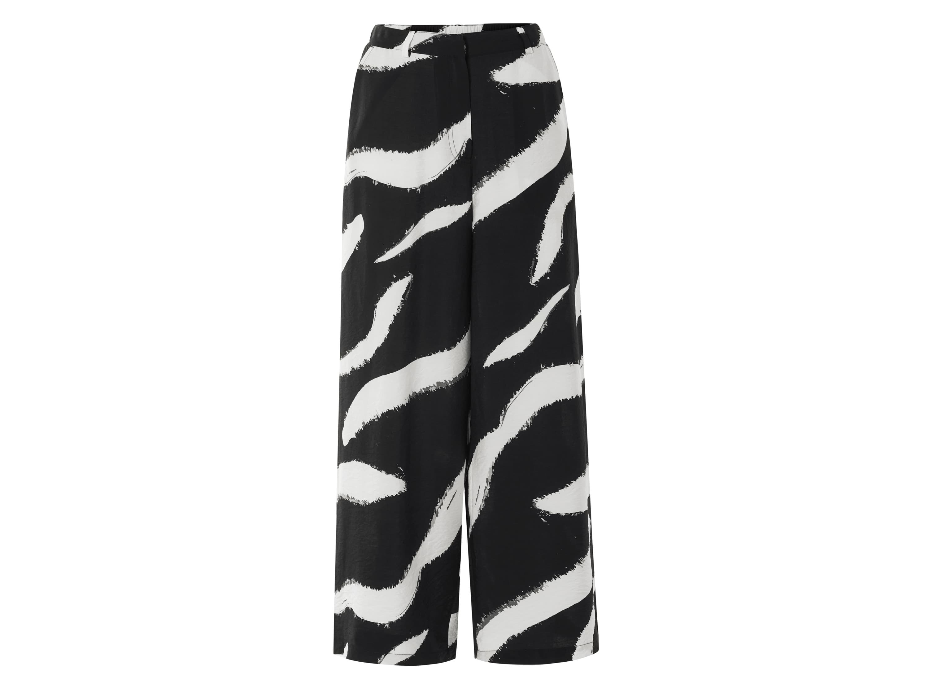 esmara® Dámske široké nohavice Wide Leg (čierna/biela, 36)