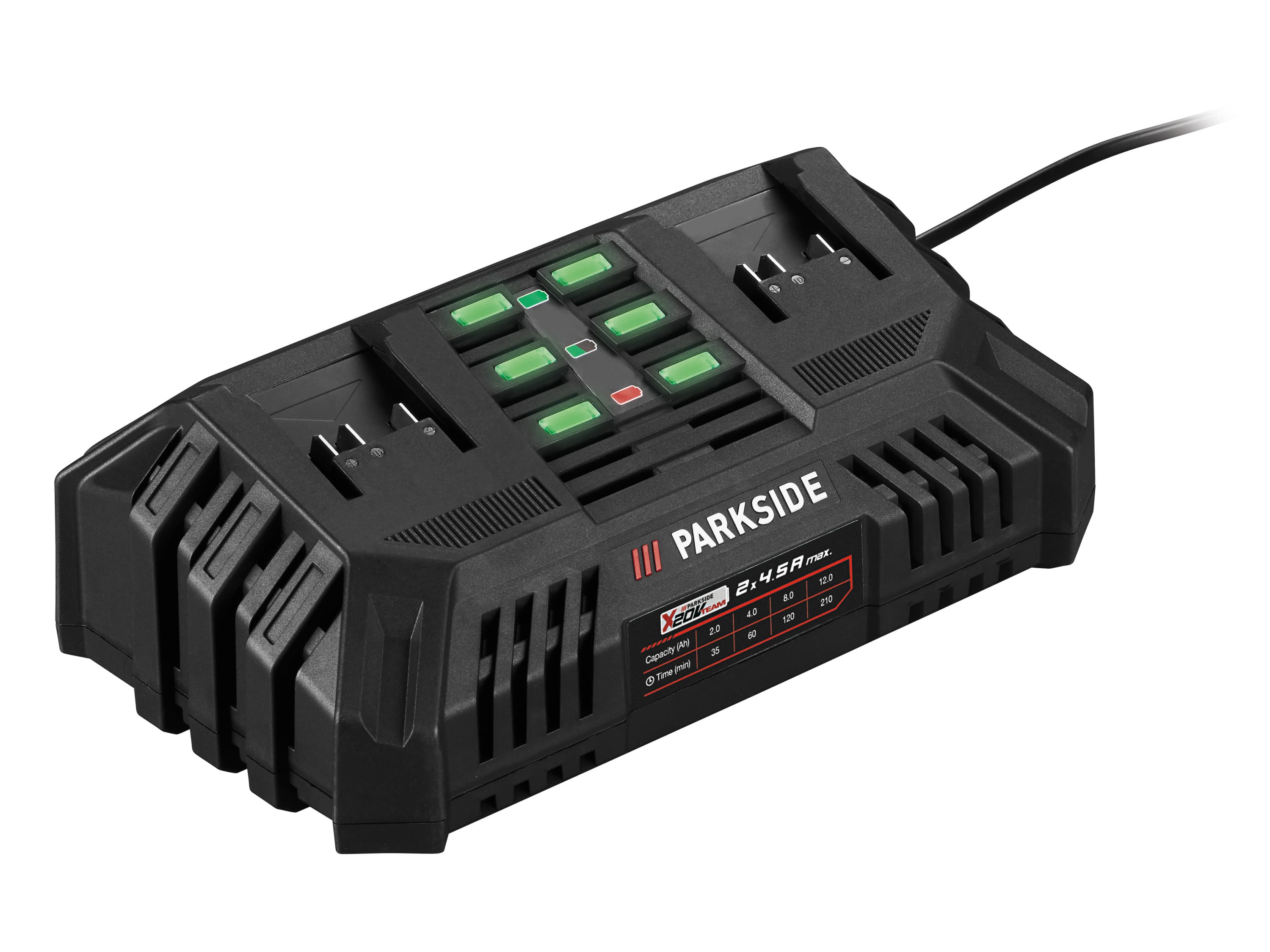 PARKSIDE® Dvojitá nabíjačka na akumulátor 20 V/4,5 A PDSLG 20 B1