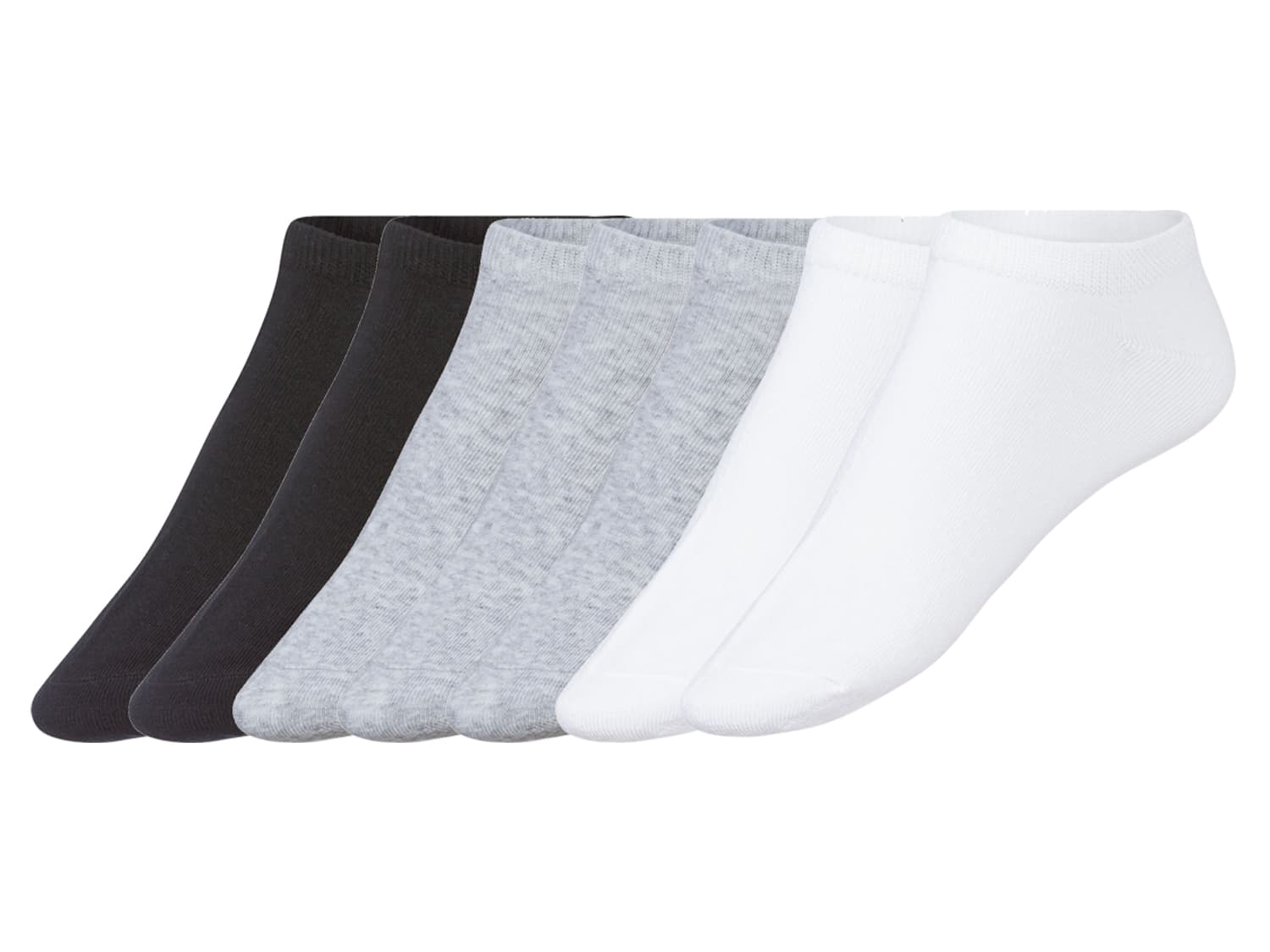 esmara® Dámske členkové ponožky, 7 párov (biela/sivá/čierna, 35/38)